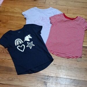 Members Mark Girls 3 pk Short Sleeve Graphic Print Shirts sz 7/8